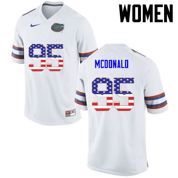 NCAA Florida Gators Ray McDonald Women's #95 USA Flag Fashion Nike White Stitched Authentic College Football Jersey RTQ1264UQ